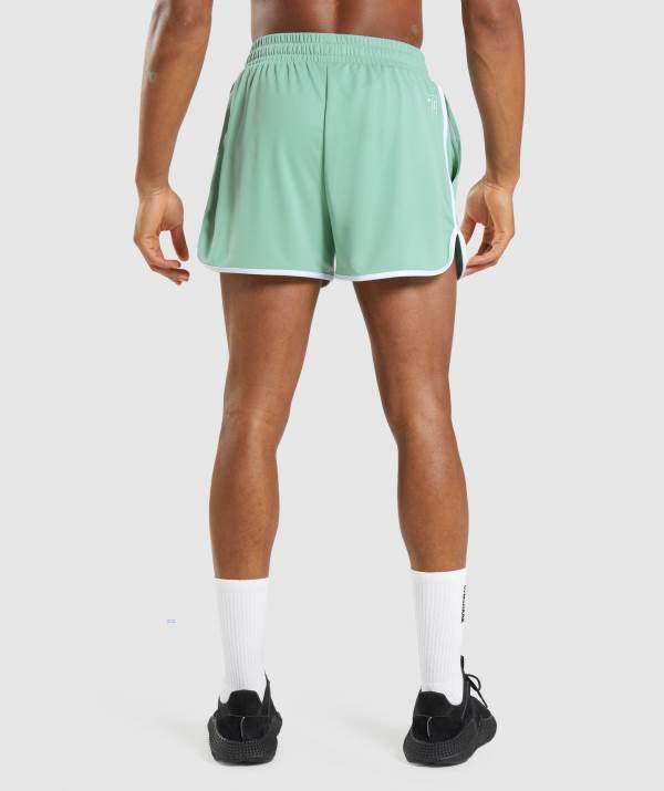 Panske Šortky Gymshark Recess 3" Biele Modre | HR7034592